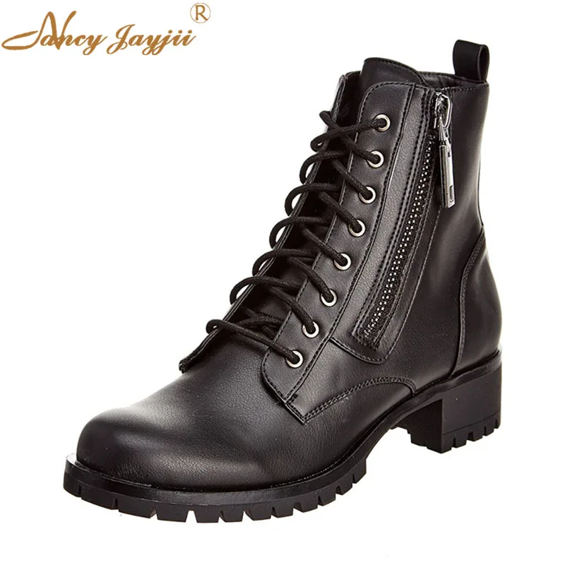 Genuine Leather Cow Motorcycle Boots Women Shoes Adult Lady Cross-tied Black Ankle Zipper Med Square heels Round Toe Mature 2019
Genuine Leather Cow Motorcycle Boots Women Shoes Adult Lady Cross-tied Black Ankle Zipper Med Square heels Round Toe Mature 2019