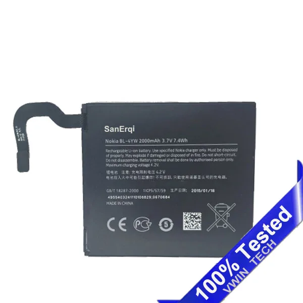 Tested New For Nokia BL-4YW phone battery for Nokia Lumia 925 925T 2000mAh BL4YW battery
Tested New For Nokia BL-4YW phone battery for Nokia Lumia 925 925T 2000mAh BL4YW battery
