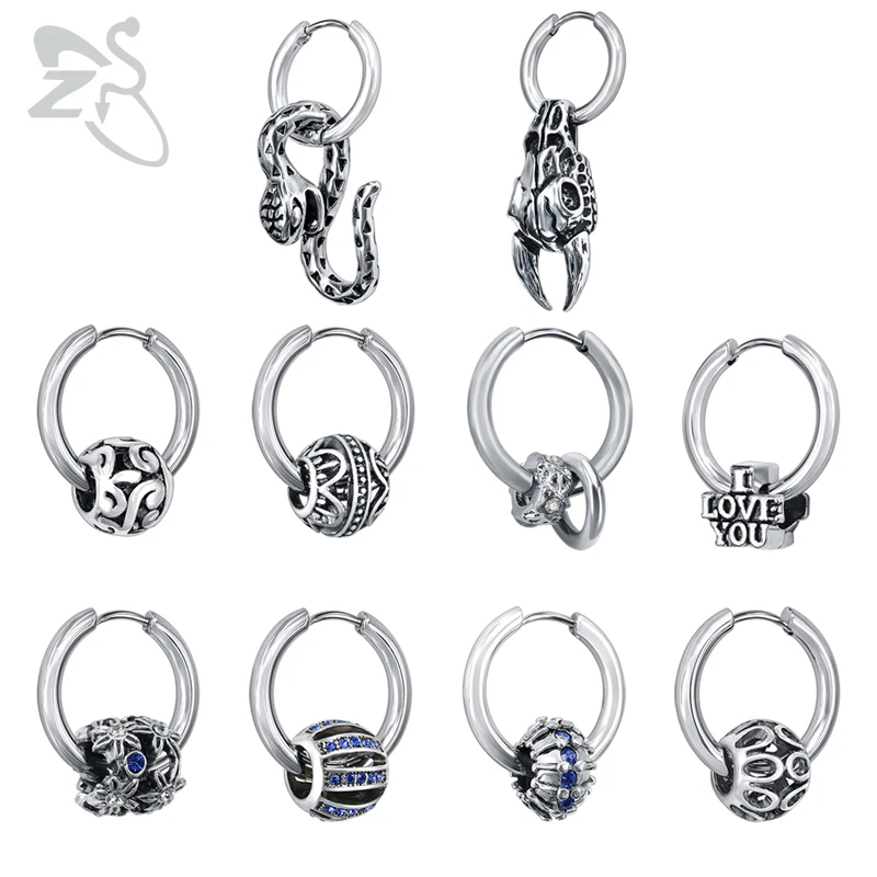 ZS 1 Pair Hip Hop Hoop Earrings Skull Snake Shape Stainless Steel Jewelry for Men Moon Punk Round Earrings Rock Roll Jewellry
ZS 1 Pair Hip Hop Hoop Earrings Skull Snake Shape Stainless Steel Jewelry for Men Moon Punk Round Earrings Rock Roll Jewellry