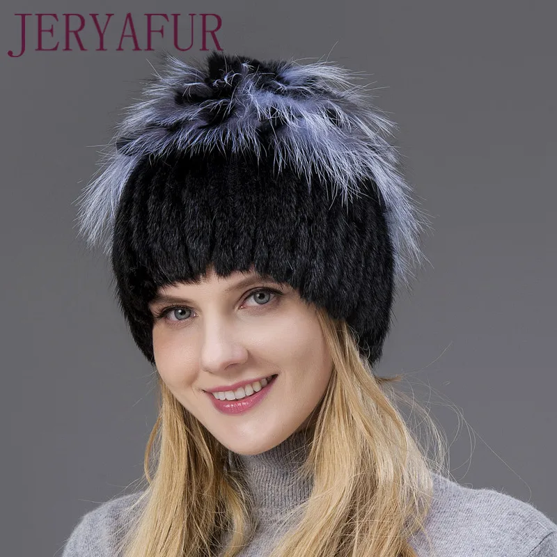 Фото Горячая Распродажа меховые модные зимние теплые женские вязаные шапки норковые