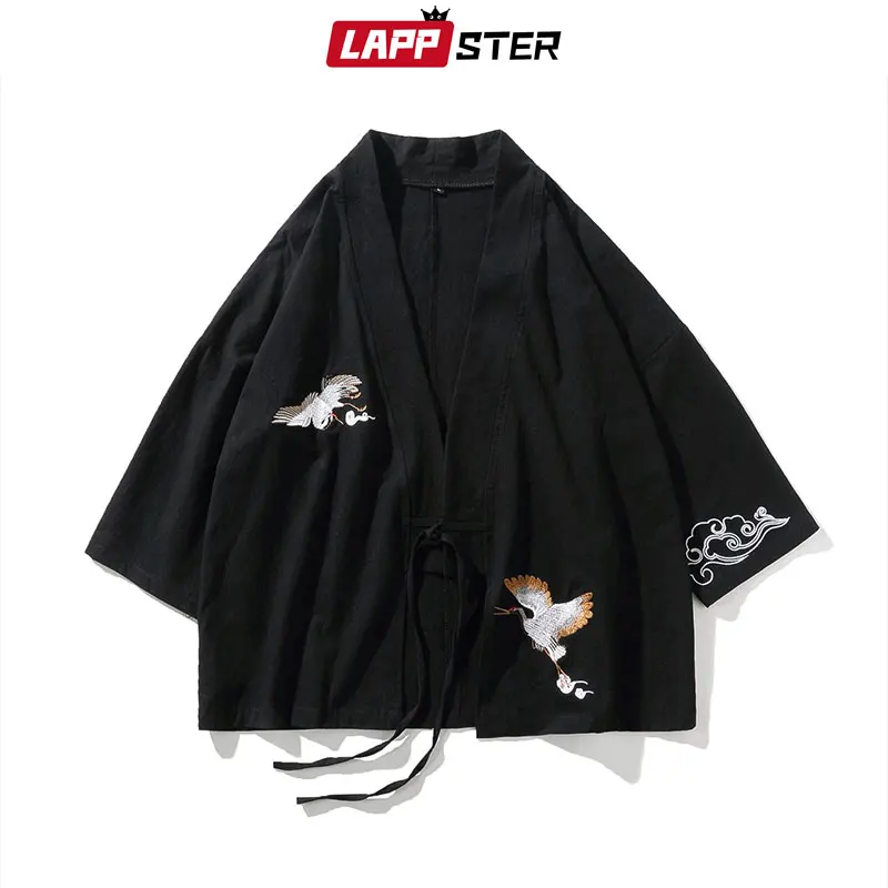 LAPPSTER Men Embroidery Crane Kimono 2022 New Arrival Chinese Style Shirts Male Harajuku Streetwear Vintage Belt Kimono Cardigan
LAPPSTER Men Embroidery Crane Kimono 2022 New Arrival Chinese Style Shirts Male Harajuku Streetwear Vintage Belt Kimono Cardigan