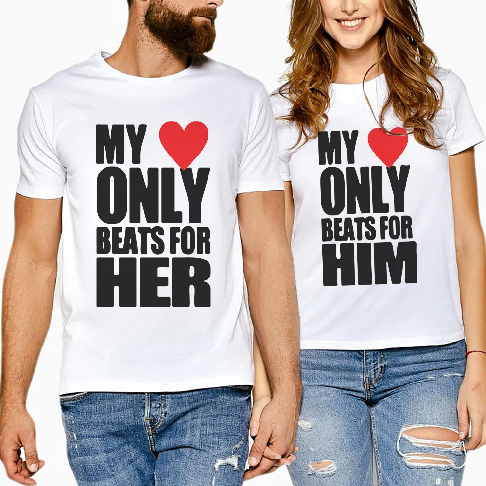 Summer Matching Women Men Couple Short Sleeve T-Shirts Valentine Family Tops Lover Creative Letter Print My Only Beats For Her
Summer Matching Women Men Couple Short Sleeve T-Shirts Valentine Family Tops Lover Creative Letter Print My Only Beats For Her