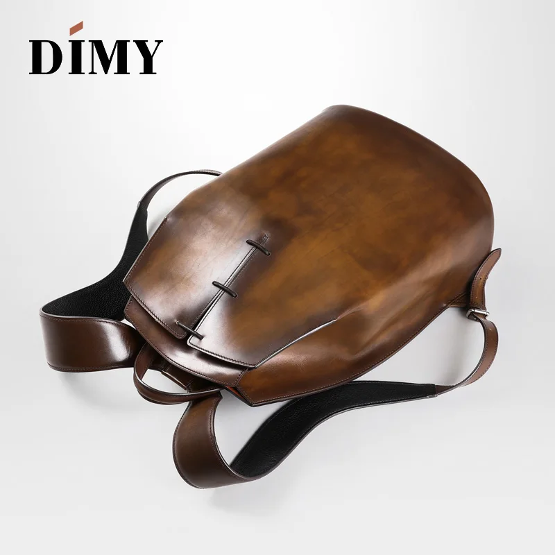 DIMY Hand Patina mochila мужской кожаный рюкзак из телячьей кожи с роскошным принтом