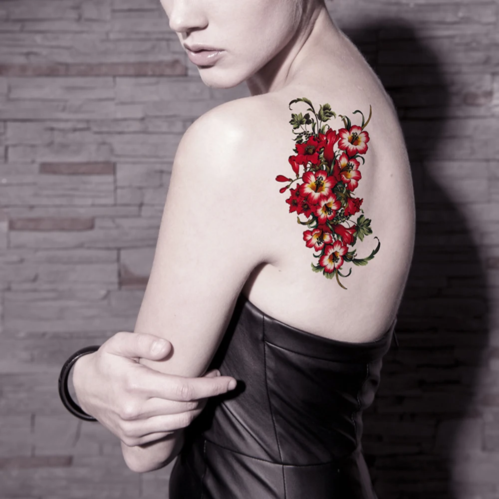 New Fashion Women Back Red Flower Temporary Sticker Sexy Body Art Fake Tattoos Sticker Waterproof Sticker TE048
New Fashion Women Back Red Flower Temporary Sticker Sexy Body Art Fake Tattoos Sticker Waterproof Sticker TE048