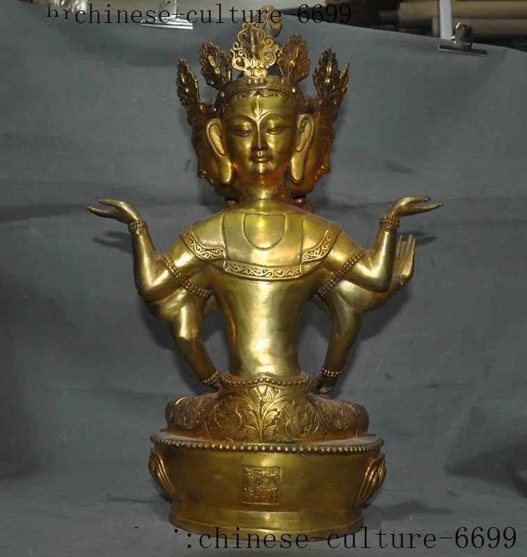 wedding decoration old Tibet Buddhism Bronze gold 4 head 8 arms tara Kwan-Yin GuanYin Buddha statue
wedding decoration old Tibet Buddhism Bronze gold 4 head 8 arms tara Kwan-Yin GuanYin Buddha statue