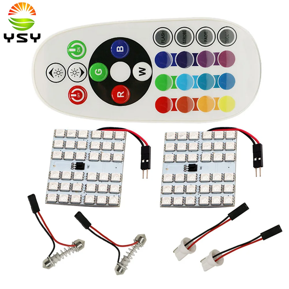 YSY T10 RGB 5050 36SMD Автомобильный светодиодный Авто пульт дистанционного управления Rgb