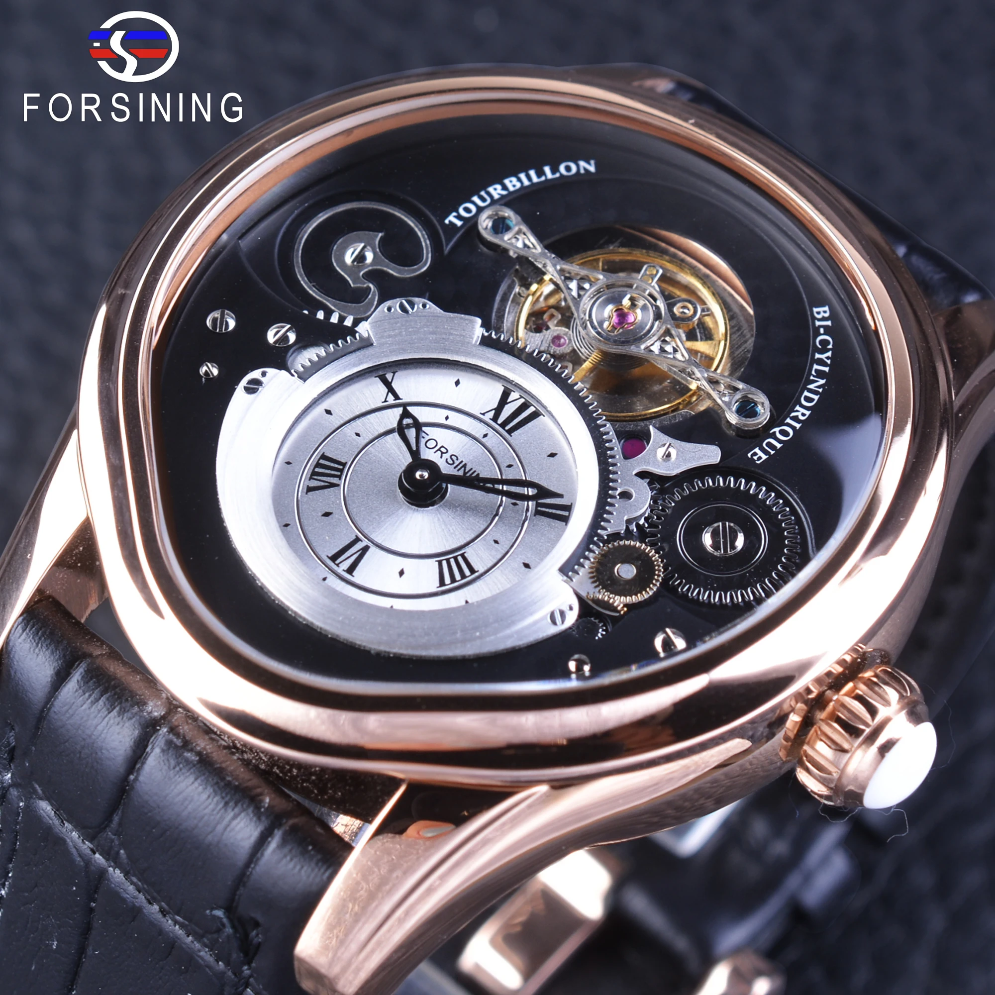 Forsining Rose Gold Tourbillion Design 316 Full Stainless Steel Case Genuine Leather Men Mechanical Watch with Automatic Winding
Forsining Rose Gold Tourbillion Design 316 Full Stainless Steel Case Genuine Leather Men Mechanical Watch with Automatic Winding