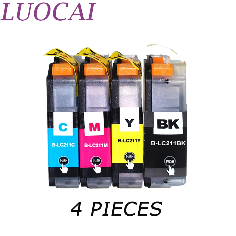 LuoCai LC211 211 LC 211 4 pieces Compatible ink cartridges for brother LC211 DCP-J562N J963N MFC-J880N printers
LuoCai LC211 211 LC 211 4 pieces Compatible ink cartridges for brother LC211 DCP-J562N J963N MFC-J880N printers