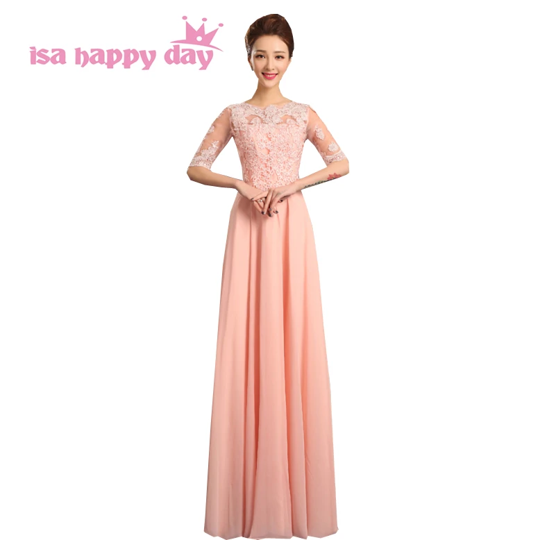 2020 festa long chiffon modest bridesmaids' dresses bridal gown brides maid women bridesmaids pink dress with sleeves H3580
2020 festa long chiffon modest bridesmaids' dresses bridal gown brides maid women bridesmaids pink dress with sleeves H3580