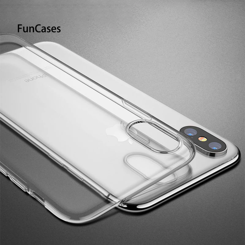 Ультратонкий прозрачный силиконовый штамп чехол для iPhone XS MAX XR 6 7 S Plus мягкий TPU