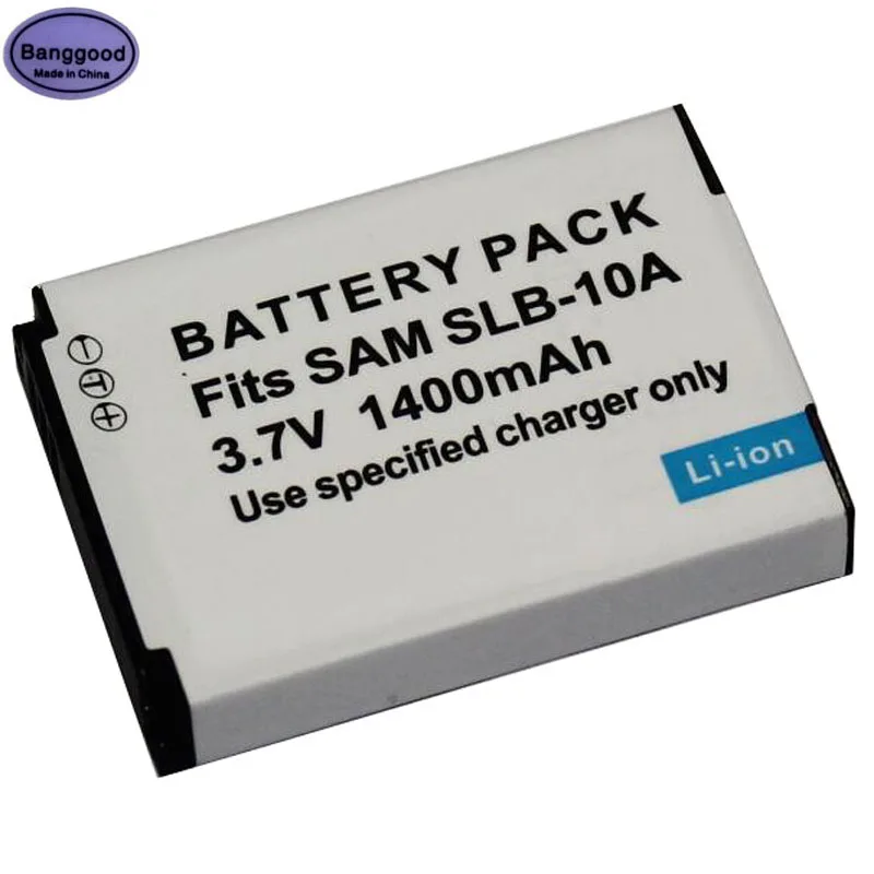 

3.7V 1400mAh SLB-10A SLB 10A SLB10A Digital Camera Battery for Samsung SL102 SL202 SL420 SL620 SL820 HZ10W HZ15W ES55 L100 L110