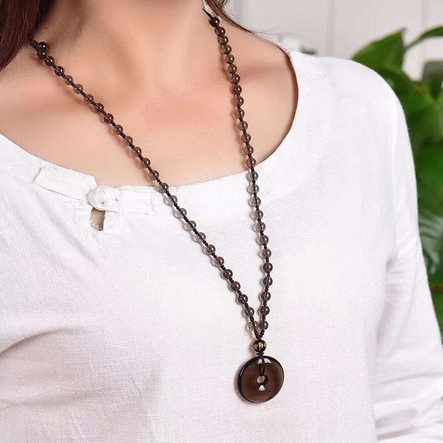 Open the light Ice Black Natural Obsidian Stone Necklace Safe buckle pendant For Women Men Obsidian Beads Chain Fashion Jewelry
Open the light Ice Black Natural Obsidian Stone Necklace Safe buckle pendant For Women Men Obsidian Beads Chain Fashion Jewelry