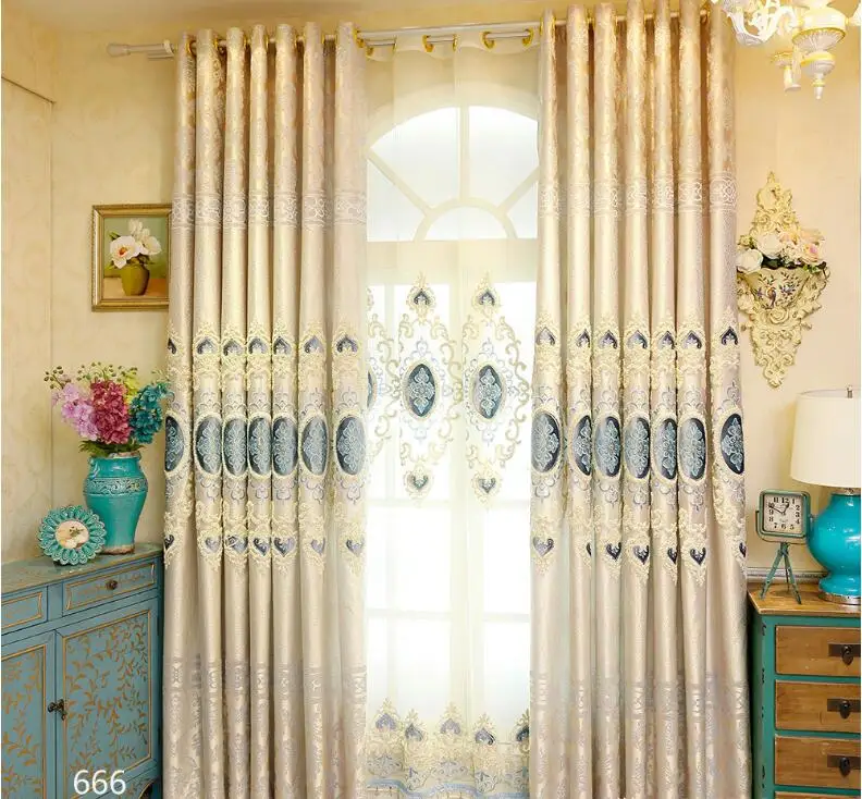 Luxury white Embroidery Blackout Window Curtains For Living room Bedding room Golden Cortinas para sala
Luxury white Embroidery Blackout Window Curtains For Living room Bedding room Golden Cortinas para sala