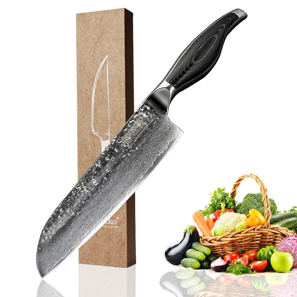 SUNNECKO 7" inch Santoku Knife Damascus Japanese VG10 Steel Blade Kitchen Knives Pakka Wood Handle Sharp Meat Fruit Cutter Knife
SUNNECKO 7" inch Santoku Knife Damascus Japanese VG10 Steel Blade Kitchen Knives Pakka Wood Handle Sharp Meat Fruit Cutter Knife
