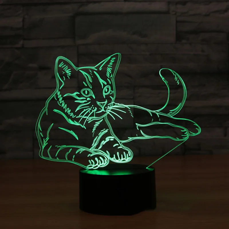 7 Colors Cat 3D Night Light Animal Changeable Mood Lamp LEDUSB 3D Illusion Table Lamp For Home Decorative As Kids Toy Gift
7 Colors Cat 3D Night Light Animal Changeable Mood Lamp LEDUSB 3D Illusion Table Lamp For Home Decorative As Kids Toy Gift