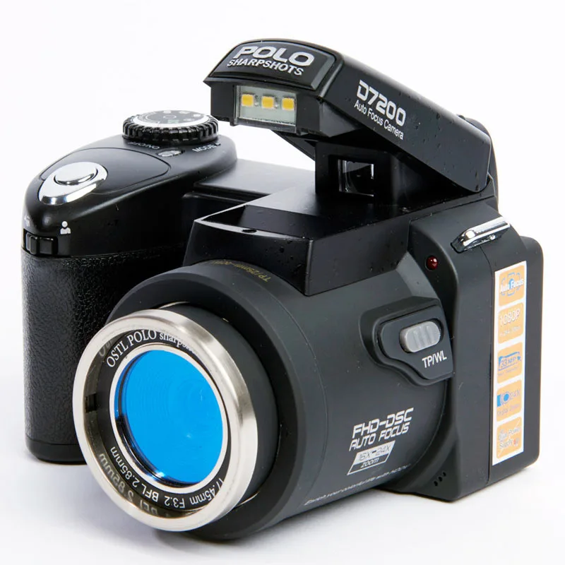 POLO/Protax D7200 цифровой Камера профессиональная SLR HD видео 24X + телеобъектив Широкий