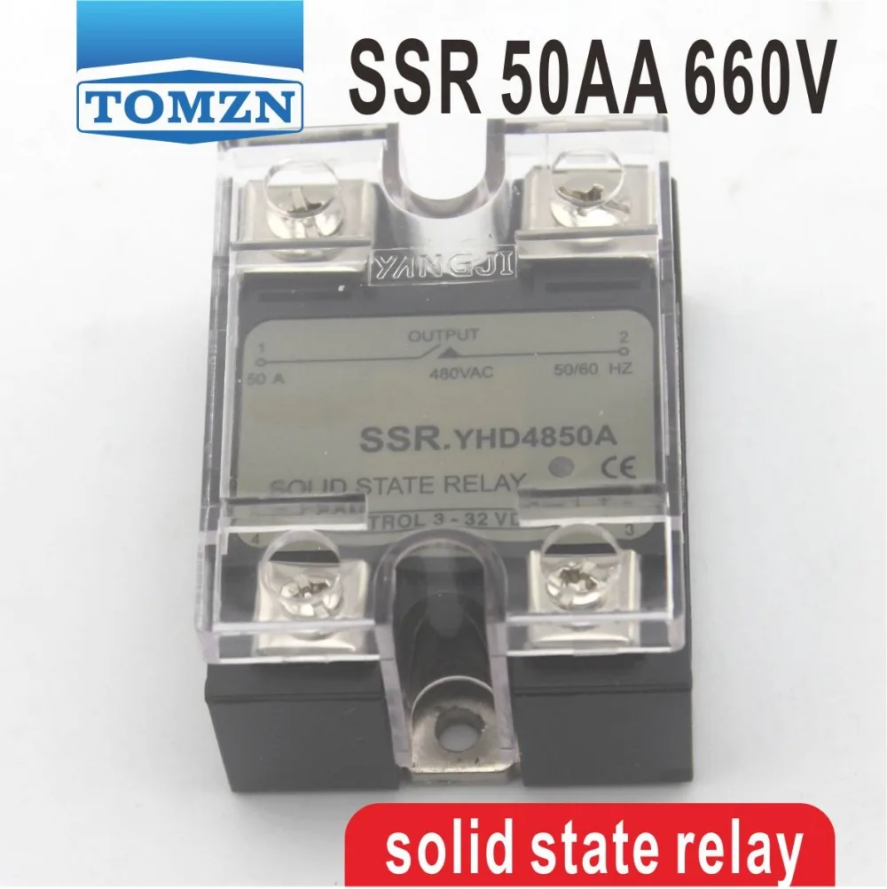 50AA SSR input 90-250V AC load 48-660V AC High voltage single phase AC solid state relay
50AA SSR input 90-250V AC load 48-660V AC High voltage single phase AC solid state relay
