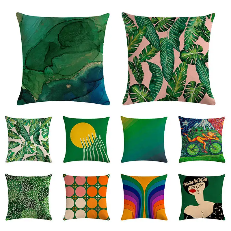 Throw Pillow Cover Case Tropical Green Leaf Cotton Linen Seat Waist Cushion Cover for Sofa Housse De Coussin Home Decor ZY1398
Throw Pillow Cover Case Tropical Green Leaf Cotton Linen Seat Waist Cushion Cover for Sofa Housse De Coussin Home Decor ZY1398