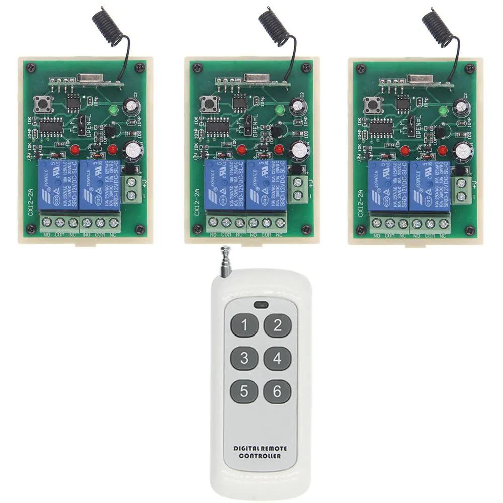 DC 12V 24V 2 CH 2CH Relay Switch 500m RF Wireless Remote Switch ASK Smart Home Receiver handheld 6CH Transmitter
DC 12V 24V 2 CH 2CH Relay Switch 500m RF Wireless Remote Switch ASK Smart Home Receiver handheld 6CH Transmitter