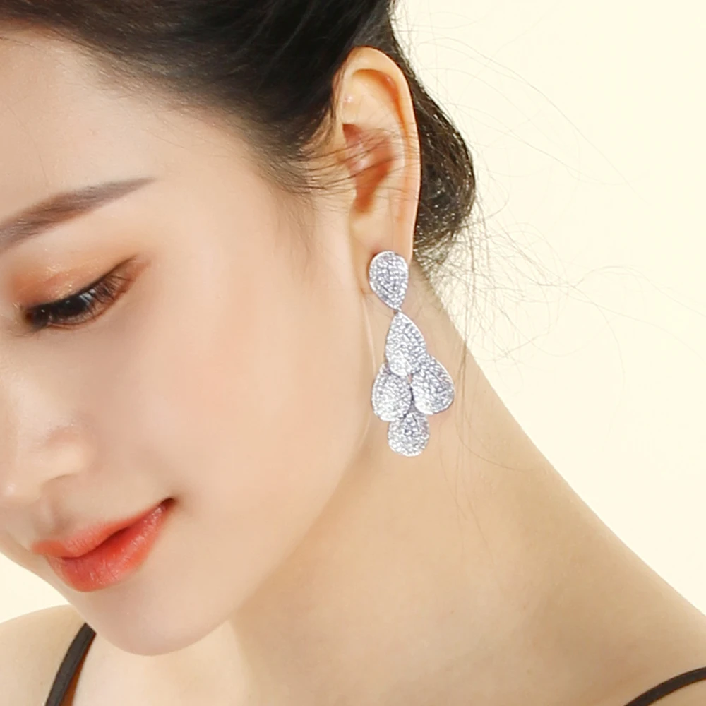 Fast shipping Long Leaf Drop Earrings White Bridal Wedding Jewellery Trendy Brass Jewelry Women's earring for Party
Fast shipping Long Leaf Drop Earrings White Bridal Wedding Jewellery Trendy Brass Jewelry Women's earring for Party
