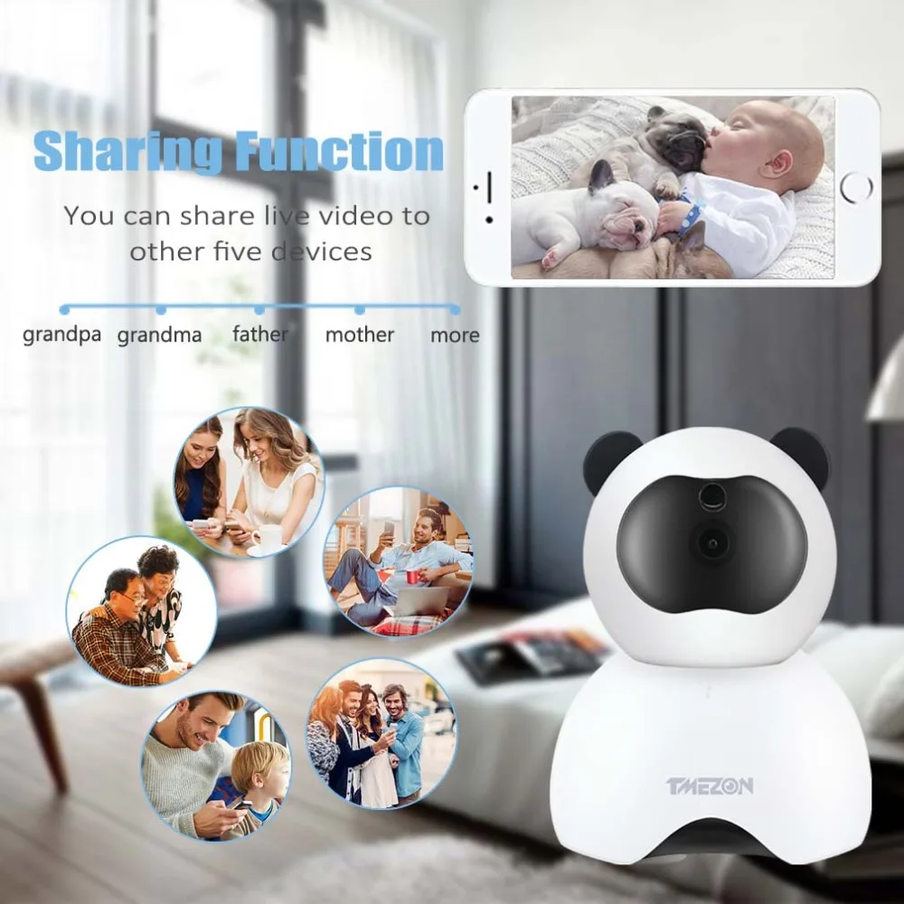 TMEZON WIFI Baby Monitor Smart HD 1080P Camera with IP Network Motion Detection Audio Video Record Security Wireless Baby Camera
TMEZON WIFI Baby Monitor Smart HD 1080P Camera with IP Network Motion Detection Audio Video Record Security Wireless Baby Camera