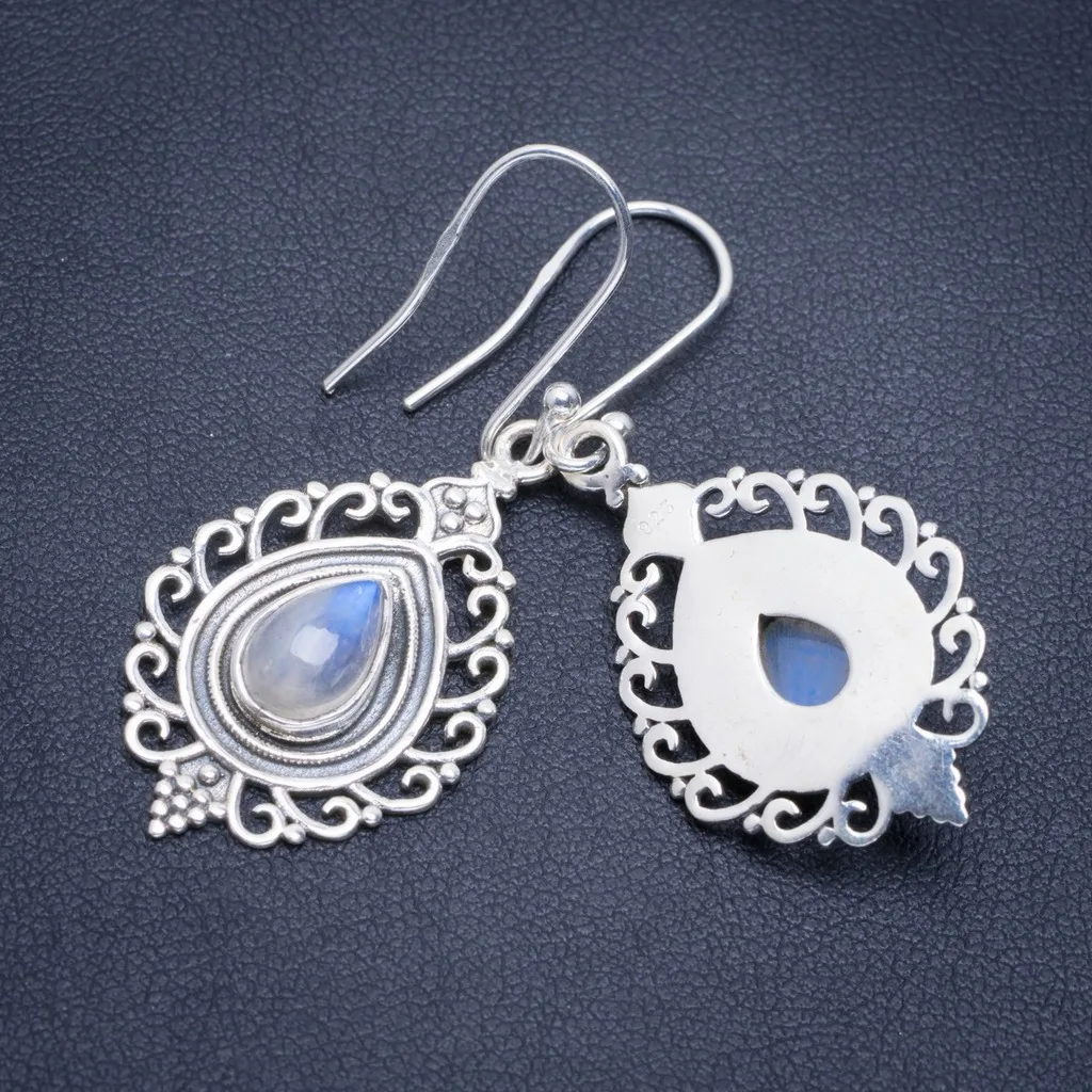 Natural Rainbow Moonstone Handmade Unique 925 Sterling Silver Earrings 1.75" A2020
Natural Rainbow Moonstone Handmade Unique 925 Sterling Silver Earrings 1.75" A2020