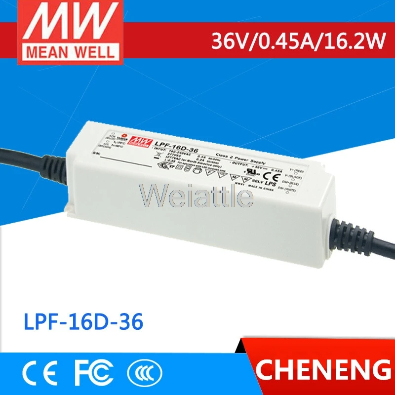 MEAN WELL оригинальный LPF-16D-36 36В 0.45A meanwell LPF-16D 36В 16,2 Вт одновыходной светодиодный импульсный источник питания
MEAN WELL оригинальный LPF-16D-36 36В 0.45A meanwell LPF-16D 36В 16,2 Вт одновыходной светодиодный импульсный источник питания