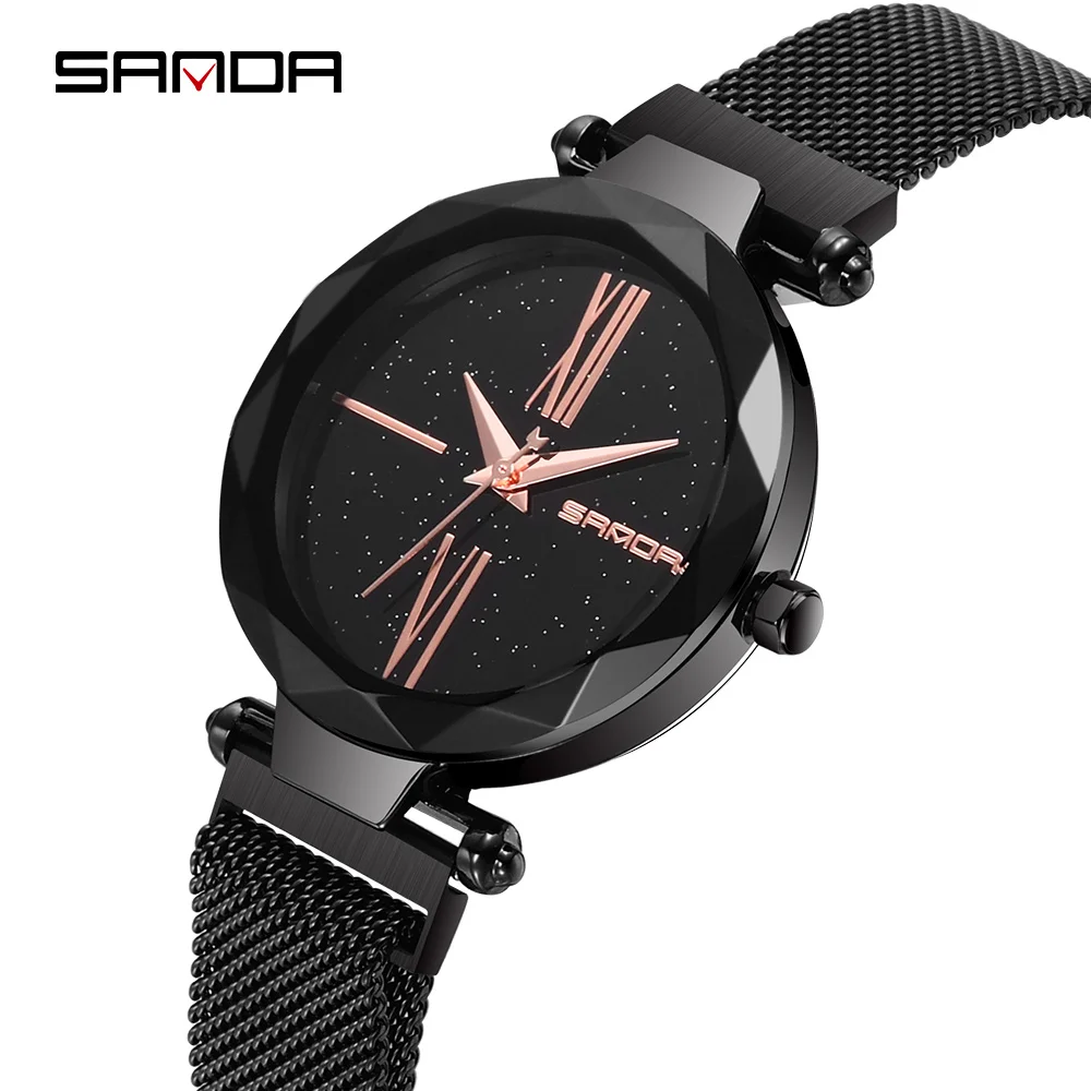 SANDA 253 Ladies Fashion Bracelet Watch Magnet Buckle Mesh Stainless Steel Charm Dress Waterproof Quartz Women Watch reloj mujer
SANDA 253 Ladies Fashion Bracelet Watch Magnet Buckle Mesh Stainless Steel Charm Dress Waterproof Quartz Women Watch reloj mujer