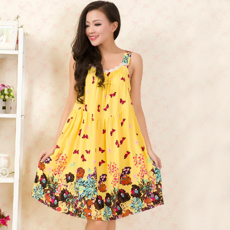 Women Cotton Nightgown Floral Sleep Dress Sleeveless Sleep Shirt Fashion Night Shirt Sexy Nightwear Casual Home Dress
Women Cotton Nightgown Floral Sleep Dress Sleeveless Sleep Shirt Fashion Night Shirt Sexy Nightwear Casual Home Dress