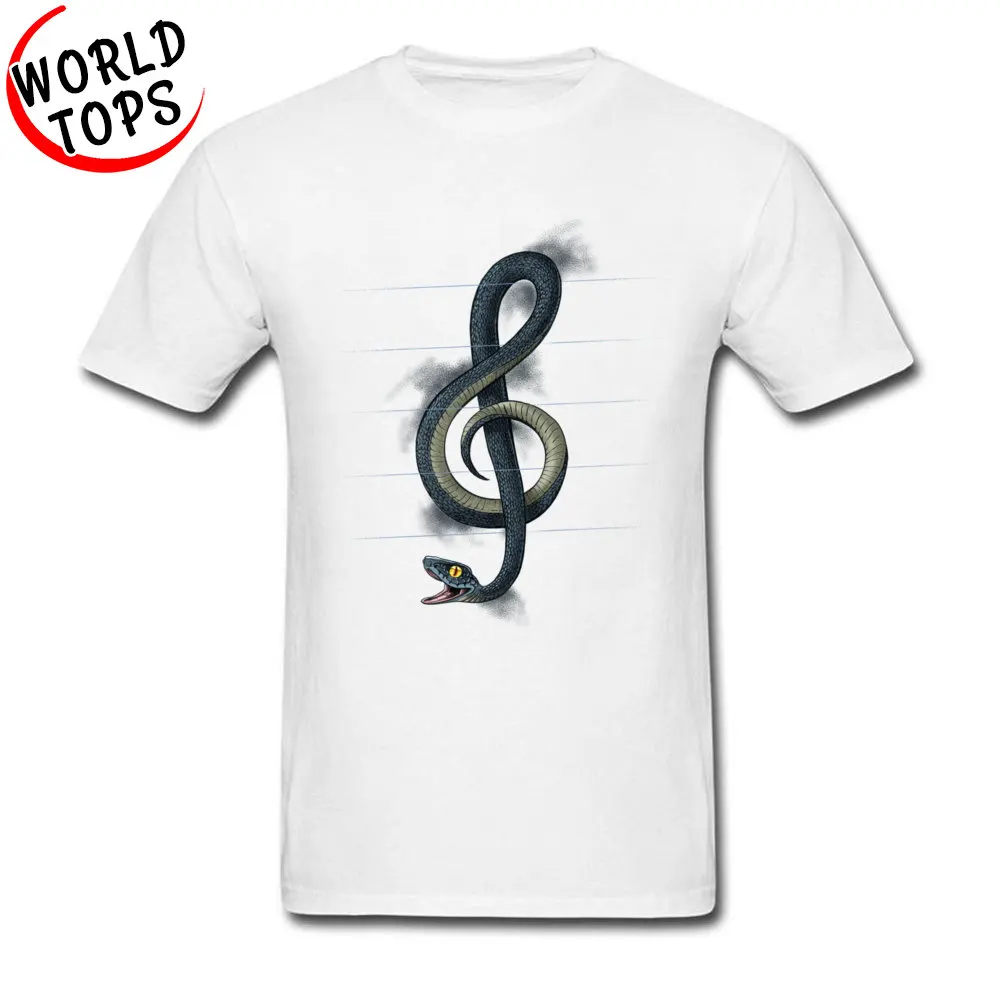 Мужские креативные футболки Rock Music Snake Note повседневные Летние Забавные топы с