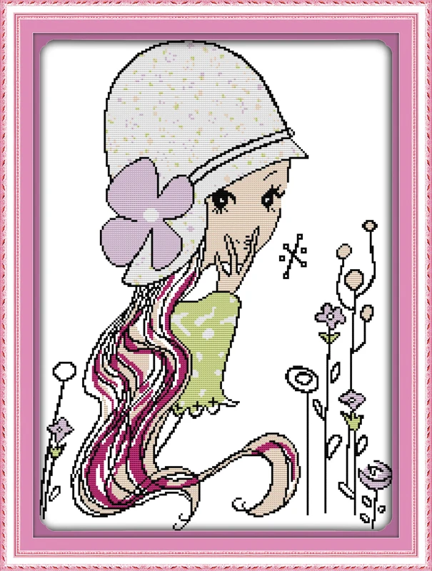 The long hair girl cross stitch kit 14ct 11ct count print canvas stitching embroidery DIY handmade needlework
The long hair girl cross stitch kit 14ct 11ct count print canvas stitching embroidery DIY handmade needlework