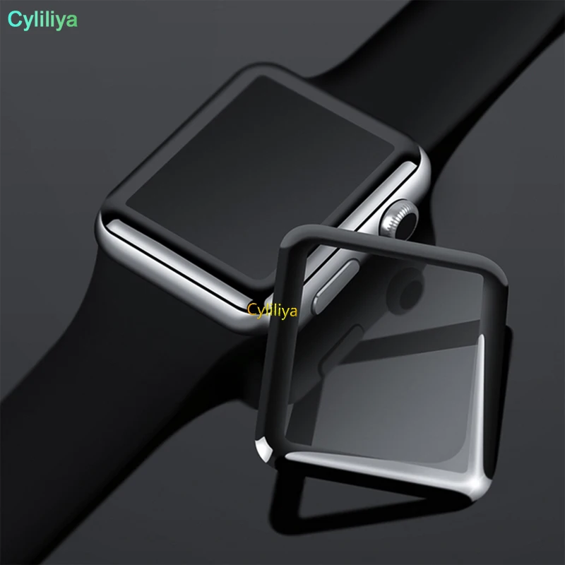 3D изогнутое закаленное стекло с полным клеем для Apple Watch iwatch 1/2/3/4 38 мм 42 40 44 черная