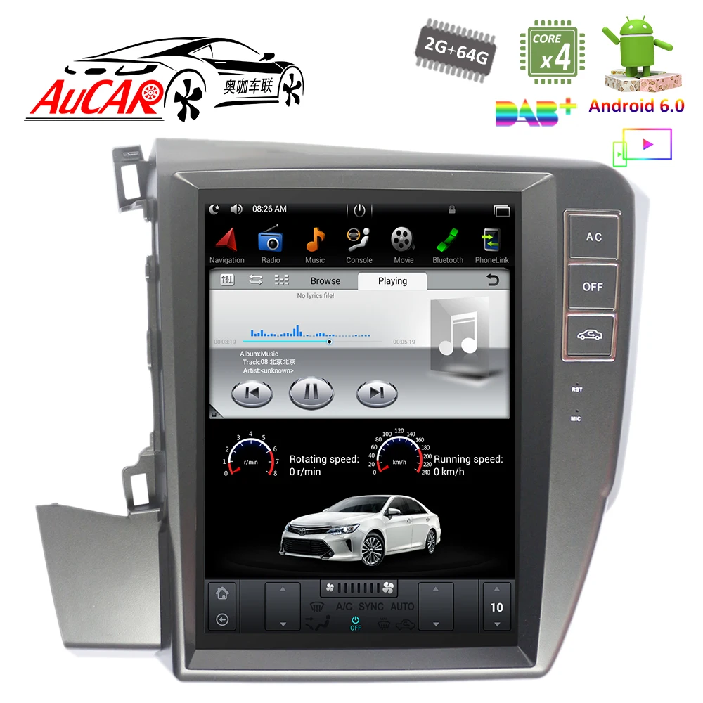 Android 6 0 Tesla стиль 10 4 "GPS навигационная система для Honda Civic 2012 2015 радио с Bluetooth и GPS WIFI