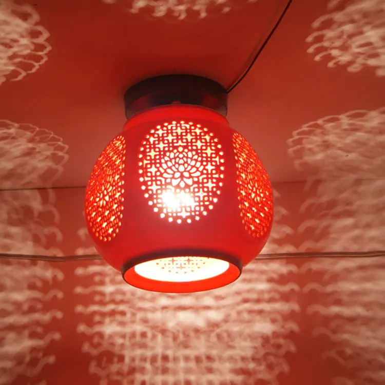 Chinese red lanterns Ceramic glass red ceiling lights balcony aisle porch hall aisle lamp Chinese ceramic ceiling lamps ZH
Chinese red lanterns Ceramic glass red ceiling lights balcony aisle porch hall aisle lamp Chinese ceramic ceiling lamps ZH