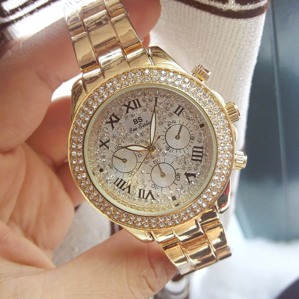 Dropshipping Famous Brand BS Full Diamond Three Eyes Big Dial Watch Lady Dress Watch Bling Crystal Bangle Business Watches
Dropshipping Famous Brand BS Full Diamond Three Eyes Big Dial Watch Lady Dress Watch Bling Crystal Bangle Business Watches