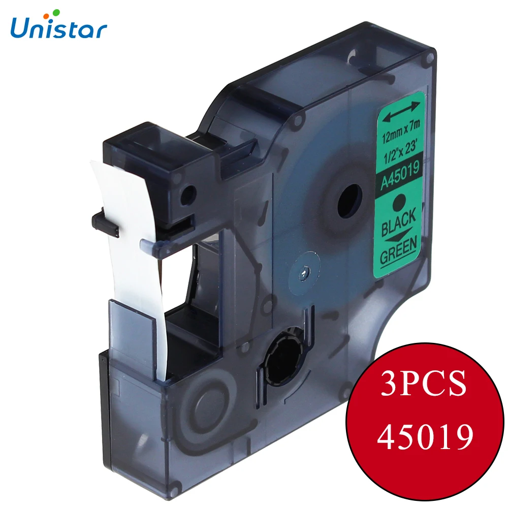 UNISTAR 3 PCS For Dymo for D1 45019 12mm Label Tapes for Dymo Label maker Balck on Green for Dymo Label Printer Tapes S0720590
UNISTAR 3 PCS For Dymo for D1 45019 12mm Label Tapes for Dymo Label maker Balck on Green for Dymo Label Printer Tapes S0720590