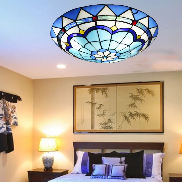 Modern Mediterranean Sea Style Blue Stained Glass Tiffany 30/40/50 cm in Diameter Round LED E27 Ceiling Light for Aisle Corridor
Modern Mediterranean Sea Style Blue Stained Glass Tiffany 30/40/50 cm in Diameter Round LED E27 Ceiling Light for Aisle Corridor