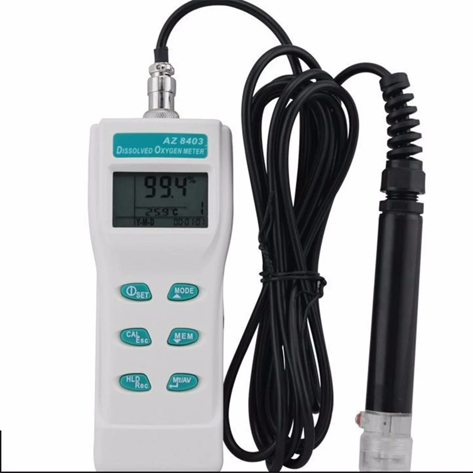 AZ8403 Dissolved Oxygen Portable Freshwater Sea Water Tester Aquatic Fish Pond Culture Analyzer
AZ8403 Dissolved Oxygen Portable Freshwater Sea Water Tester Aquatic Fish Pond Culture Analyzer