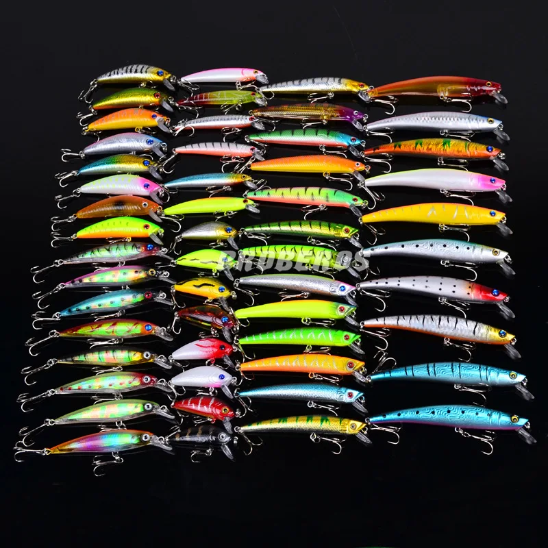 53pcs/set Fishing Lure Set 53 Color Catfish Minnow Fishing Tackle Artificial Fish Popper Plastic Hard Bait Jerkbait Kit
53pcs/set Fishing Lure Set 53 Color Catfish Minnow Fishing Tackle Artificial Fish Popper Plastic Hard Bait Jerkbait Kit