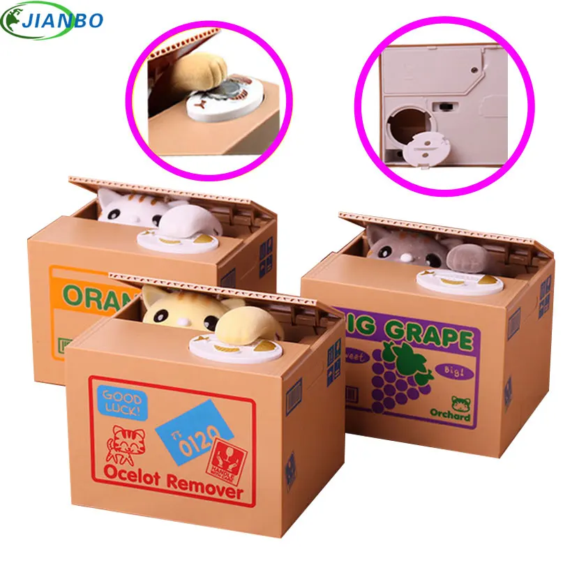 

Coin Cat Coins Panda Thief Money Boxes Toy Piggy Bank Gift kids Safe Box Automatic Stole Coin Money Security Hidden Secret Box