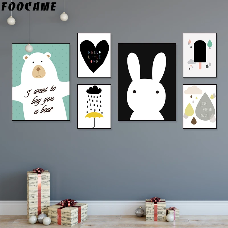 Polar Bear Rabbit Love Cartoon Nordic Canvas Painting Poster Nursery Wall Art Print Baby Home Decoration Pictures Child Room
Polar Bear Rabbit Love Cartoon Nordic Canvas Painting Poster Nursery Wall Art Print Baby Home Decoration Pictures Child Room