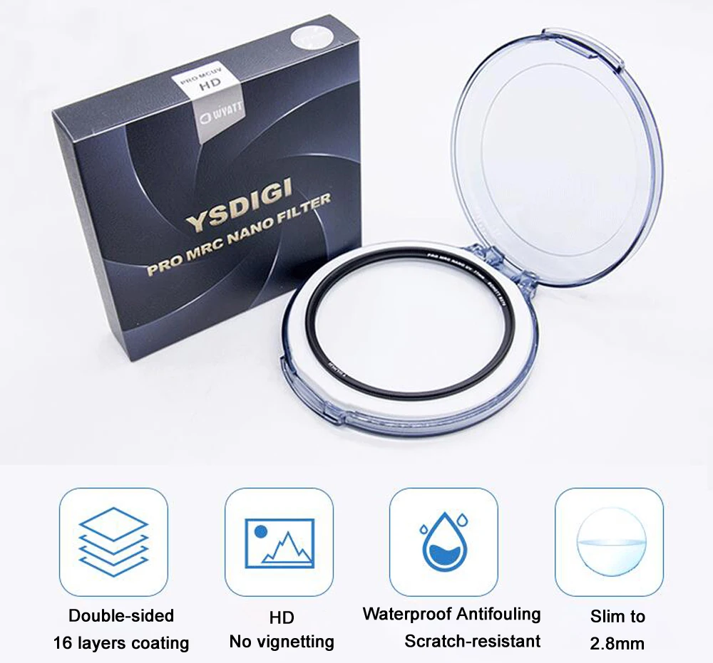 Wyatt Ultra Slim MC Multi-coated MRC HD UV Ultra-Violet Lens Protector Filter 37/40.5/43/46/49/52/55/58/62/67/72/77/82mm
Wyatt Ultra Slim MC Multi-coated MRC HD UV Ultra-Violet Lens Protector Filter 37/40.5/43/46/49/52/55/58/62/67/72/77/82mm