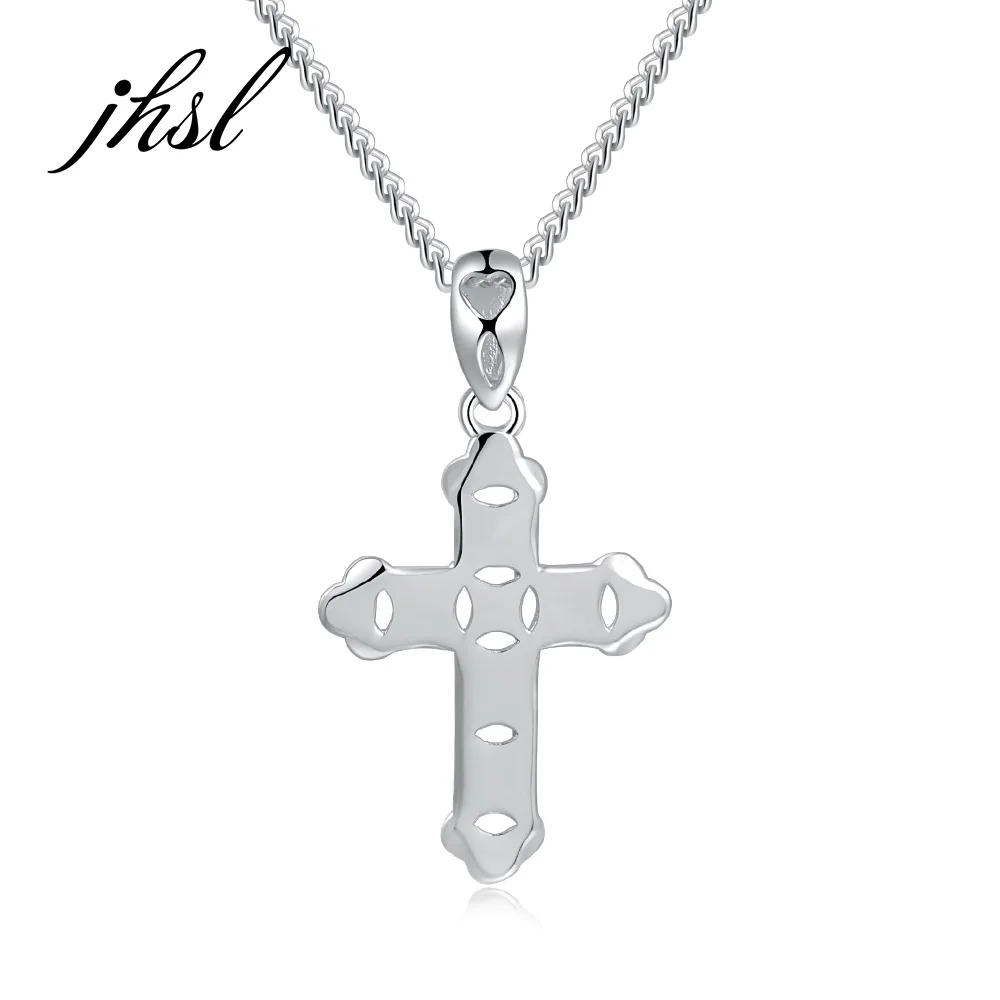 JHSL Brand Fine Christian jewelry Real S925 Sterling Silver Chain Female Girls Women Cross Necklaces & Pendant Girlfriend gift
JHSL Brand Fine Christian jewelry Real S925 Sterling Silver Chain Female Girls Women Cross Necklaces & Pendant Girlfriend gift