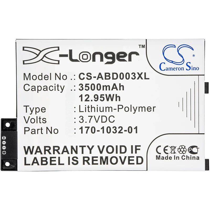 Cameron Sino 3500mAh Battery 170-1032-00 170-1032-01 GP-S10-346392-0100 S11GTSF01A for Amazon Kindle 3 Kindle 3 Wi-fi Kindle 3G
Cameron Sino 3500mAh Battery 170-1032-00 170-1032-01 GP-S10-346392-0100 S11GTSF01A for Amazon Kindle 3 Kindle 3 Wi-fi Kindle 3G