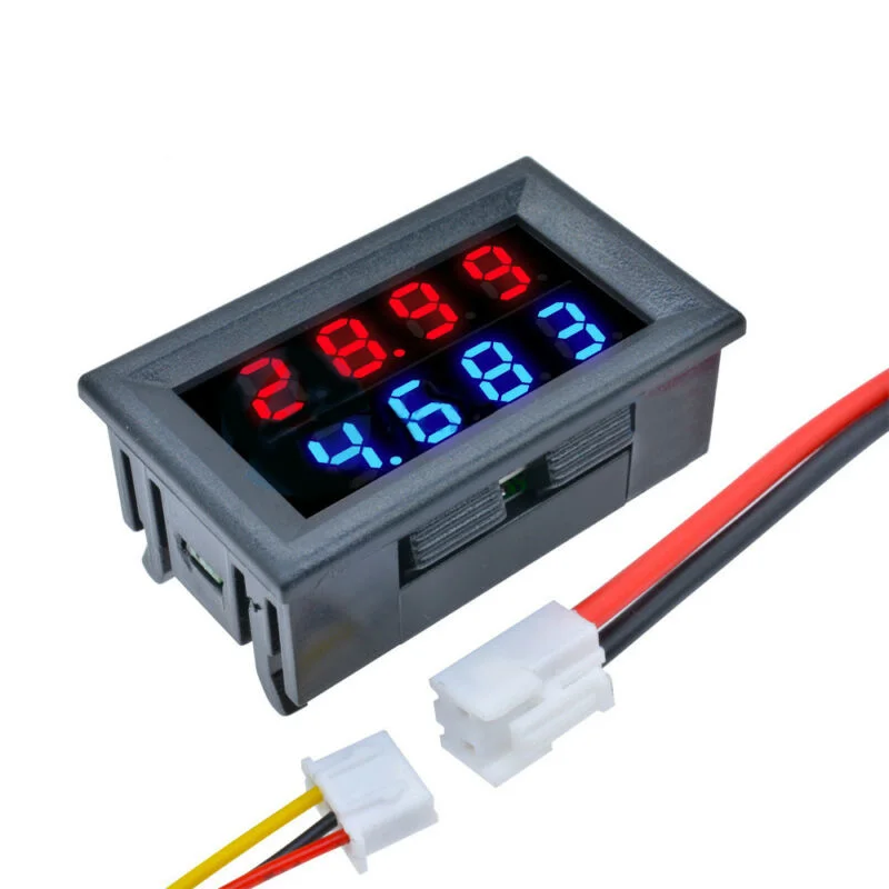 Blue+red LED Meter Gauge 48*29*20mm Digital Display Voltmeter DC 0-200V 4-bit 10A Ammeter Tester Accessory Durable
Blue+red LED Meter Gauge 48*29*20mm Digital Display Voltmeter DC 0-200V 4-bit 10A Ammeter Tester Accessory Durable