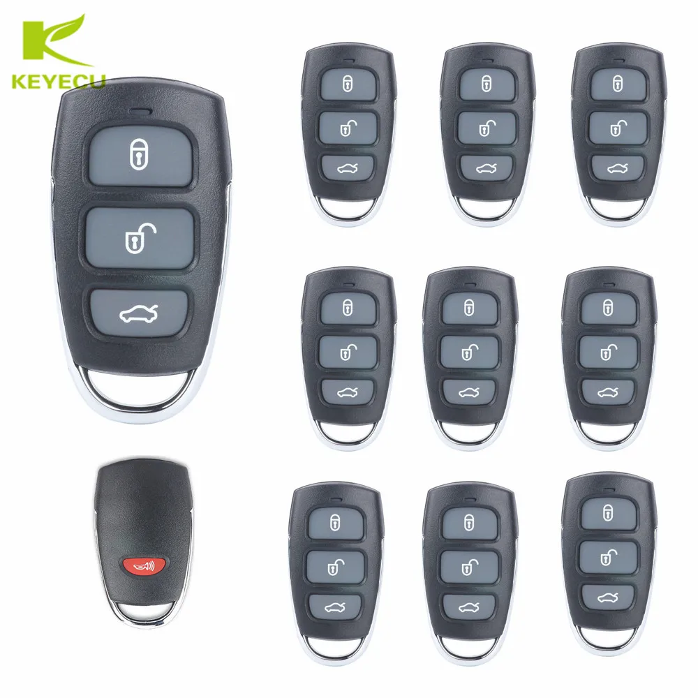 

KEYECU 10PCS Remote Key Shell Case Fob 3+1Button for Hyundai Elantra Sonata i10 , Kia Sorento Cerato Forte Spectra Optima Rondo