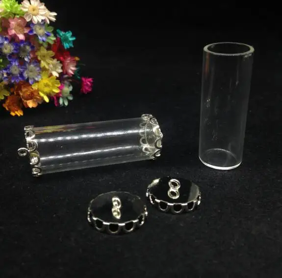 5pcs 40*15mm clear tube jars vase glass vial pendant with silver two lace base glass wishing necklace glass cover dome Bracelet
5pcs 40*15mm clear tube jars vase glass vial pendant with silver two lace base glass wishing necklace glass cover dome Bracelet