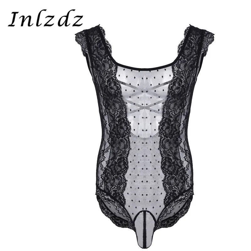 Mens Lingerie Sissy Crossdress Bodysuit Lace Polka Dots See Through Bodysuit Mesh Pouch Erotic Hot Sexy Crossdressing Costume
Mens Lingerie Sissy Crossdress Bodysuit Lace Polka Dots See Through Bodysuit Mesh Pouch Erotic Hot Sexy Crossdressing Costume
