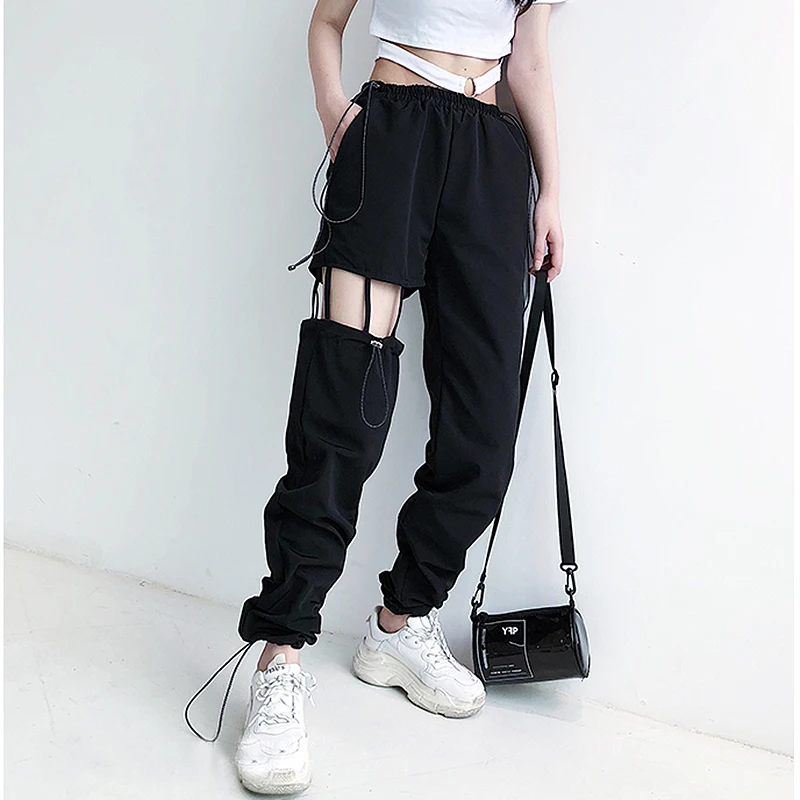 Harajuku High Waist Cargo Pants Women Loose Hollow Out Pants Womens Trousers Streetwear Hip Hop Pants pantalon mujer
Harajuku High Waist Cargo Pants Women Loose Hollow Out Pants Womens Trousers Streetwear Hip Hop Pants pantalon mujer