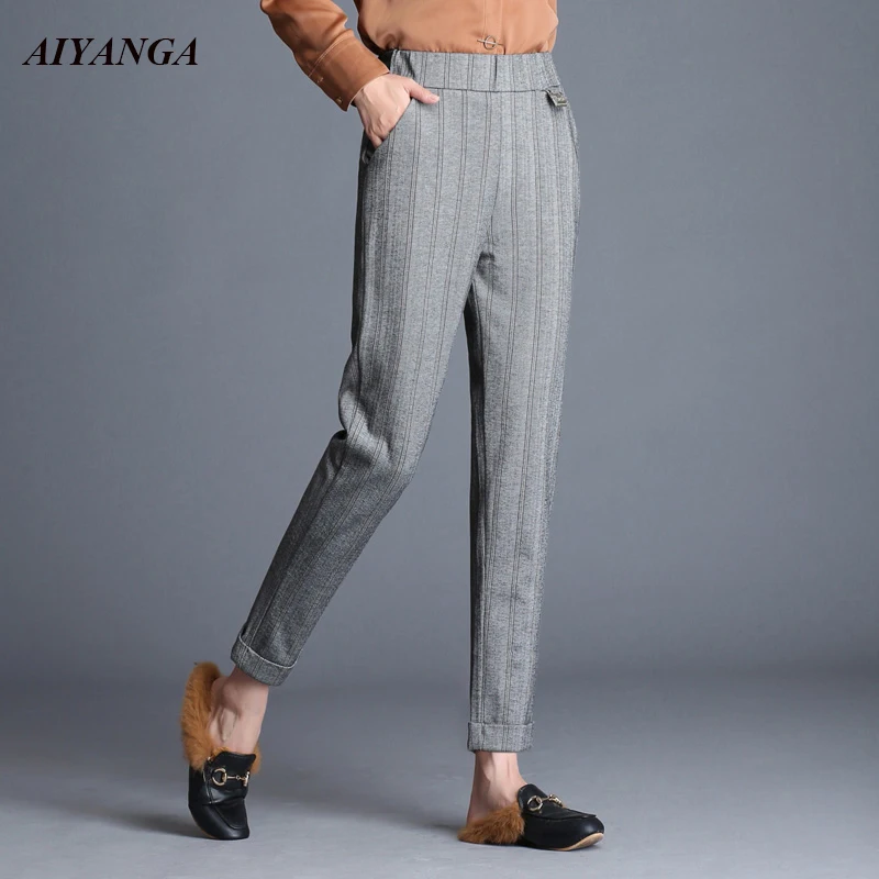Gray Stripe Suit Pants Women Casual Pants Autumn 2018 OL Elegant Ladies Casual Trousers For Women Plus Size Harem Pant Loose
Gray Stripe Suit Pants Women Casual Pants Autumn 2018 OL Elegant Ladies Casual Trousers For Women Plus Size Harem Pant Loose